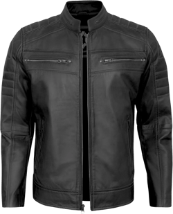 Mens Leather Jacket - Real Lambskin Classic Cafe Racer Style Leather Jackets For Men Cafe Racer - Black Leather Jacket Small