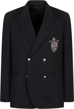 Fendi Men's Black Double-Breasted Wool Jacket