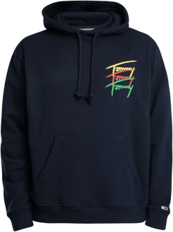 Tommy Hilfiger Men's Blue Relaxed Color Signature Pullover Hoodie