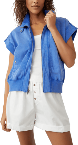 Free People Women's Tolly Vest Medium Cobalt Blue