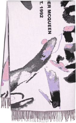 abstract pattern logo-print scarf