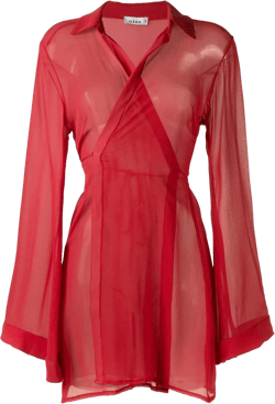 tie-front silk beach dress