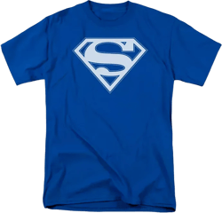 Mens Blue & White Shield Short Sleeve Adult Tee / T-Shirt