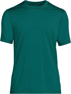 Lands' End Men's SunShade UPF 50 Short Sleeve Swim Tee Cooling Rash Guard