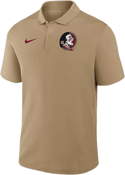 Men's Tan Florida State Seminoles Primetime Victory Primary Logo Performance Polo Shirt