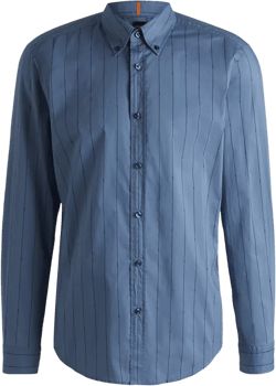 Men's Printed Cotton Poplin Dress Shirt