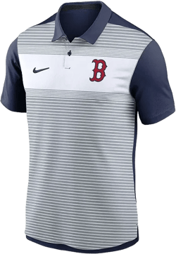 Men's White/Navy Boston Red Sox Vapor Striped Performance Polo Shirt