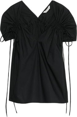 Oversized Cotton Poplin Drawstring Top