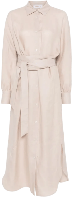 linen maxi shirt dress