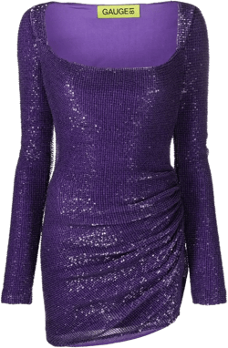 sequin-embellished long-sleeve minidress