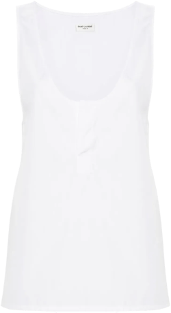 semi-sheer henley tank top