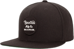 Brixton Men's Wheeler Medium Profile Adjustable Snapback Hat One Size New Black 15