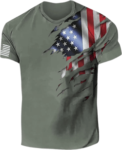 Ymosrh Men's Novelty Graphic Tshirts Casual Crewneck T-Shirt Short Sleeve Summer Shirts for Man, S-3XL Qy024-army Green 4X-Large