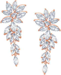 Wedding Earrings Elegant Statement Dangle Drop Dangling CZ Marquise Cubic Zirconia AAAAA 18K Gold Plated Rhinestone Luxurious for Brides Bridal Wedding Women Precious Crystal Rose Gold