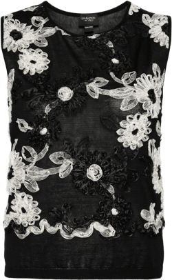 floral-embroidered vest