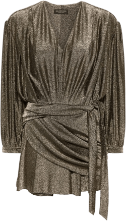 draped glittered mini dress