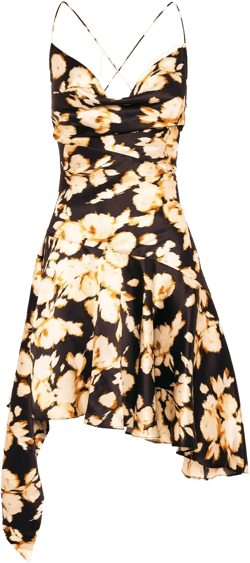 floral-print silk dress
