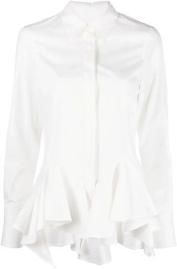 peplum-hem cotton shirt