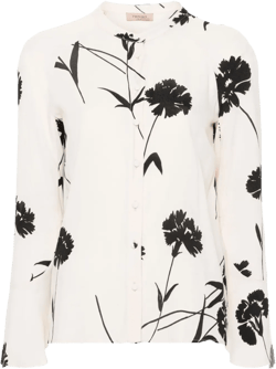 floral-print cady shirt