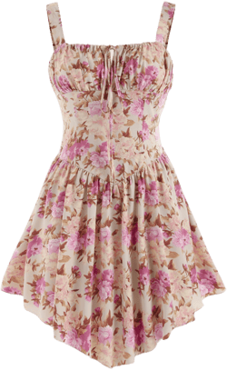 Floral Zip Up Corset Cami Dress