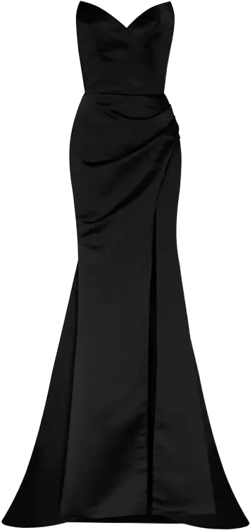 Women's Strapless Eveng Gown With Thigh Slit