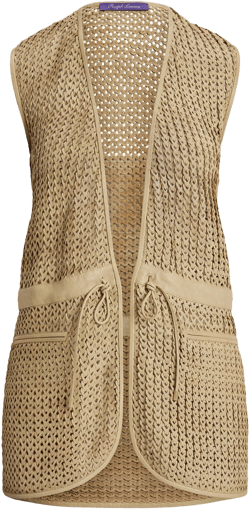 Ralph Lauren Women's Natural Woven-Leather Tabetha Vest