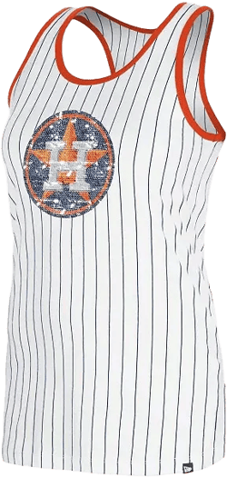 Women's White Houston Astros Gameday Pinstripe Tank Top