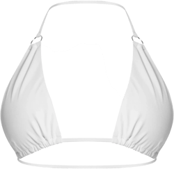 White Mini O Ring High Apex Triangle Bikini Top