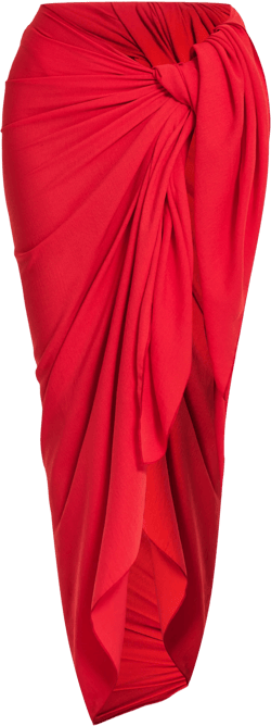 Red Linen Look Rectangle Sarong