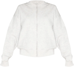 Petite Ash Grey Zip Through Sweatshirt