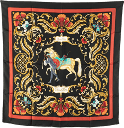 20th Century Cheval Turc Silk Scarf 90 scarves