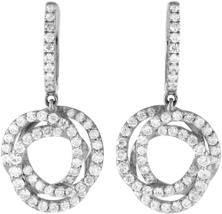 14kt white gold diamond drop earrings