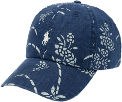 floral-print linen cap