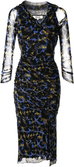 Ganesa semi-sheer midi dress