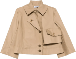 pleated back cropped trench jacket
