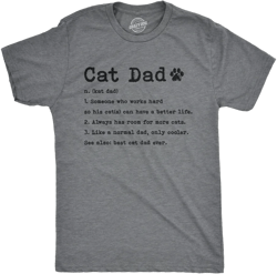 Mens Cat Dad Definition T Shirt Funny Father's Day Pet Kitty Animal Lover Graphic Tee - Crazy Dog Men's T Shirt Dark Grey 3XL