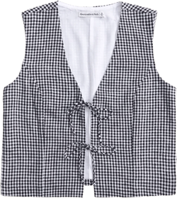 Tie-Front Linen-Blend Vest