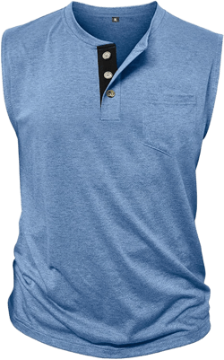 Henley Tank Tops for Men Cotton Linen Half Button V Neck Polo Sleeveless Shirts Breathable Basic Soft Gym Muscle Tees Summer Lightweight Stretch Quick Dry Vest : Clothing, Shoes & Jewelry