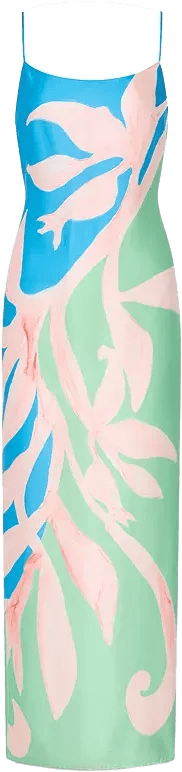 MILLY Lily Floral Vine Satin Dress