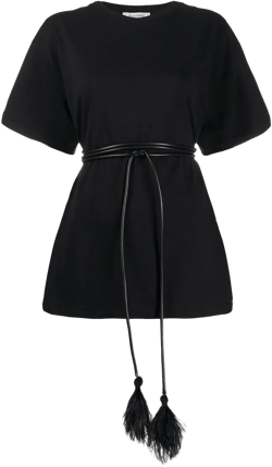 belted oversized short-sleeve T-shirt