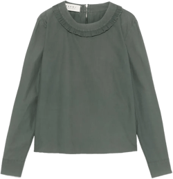 2011 ruffled-trim blouse