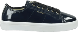 patent leather lace-up sneakers