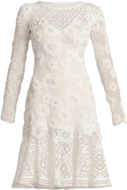 Idly lace-embroidered flared dress