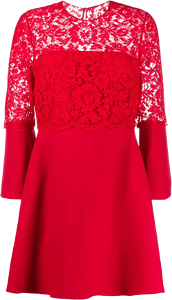floral lace A-line minidress