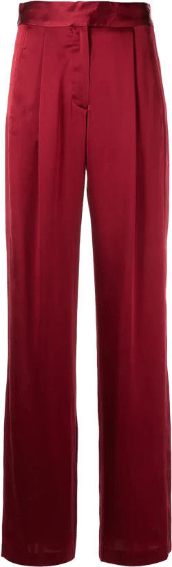 wide-leg silk satin trousers