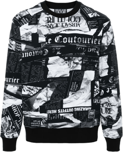 Magazine-print cotton sweatshirt