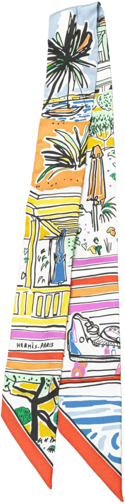20th Century Rayures d'Ete Twilly Silk Scarf scarves