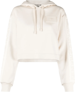 cropped cotton hoodie