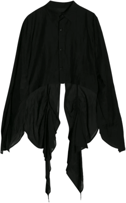 asymmetric cotton-silk shirt