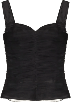 draped corset-style top